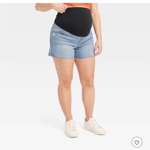 Over Belly Midi Maternity Jean Shorts - Isabel Maternity by Ingrid & Isabel™